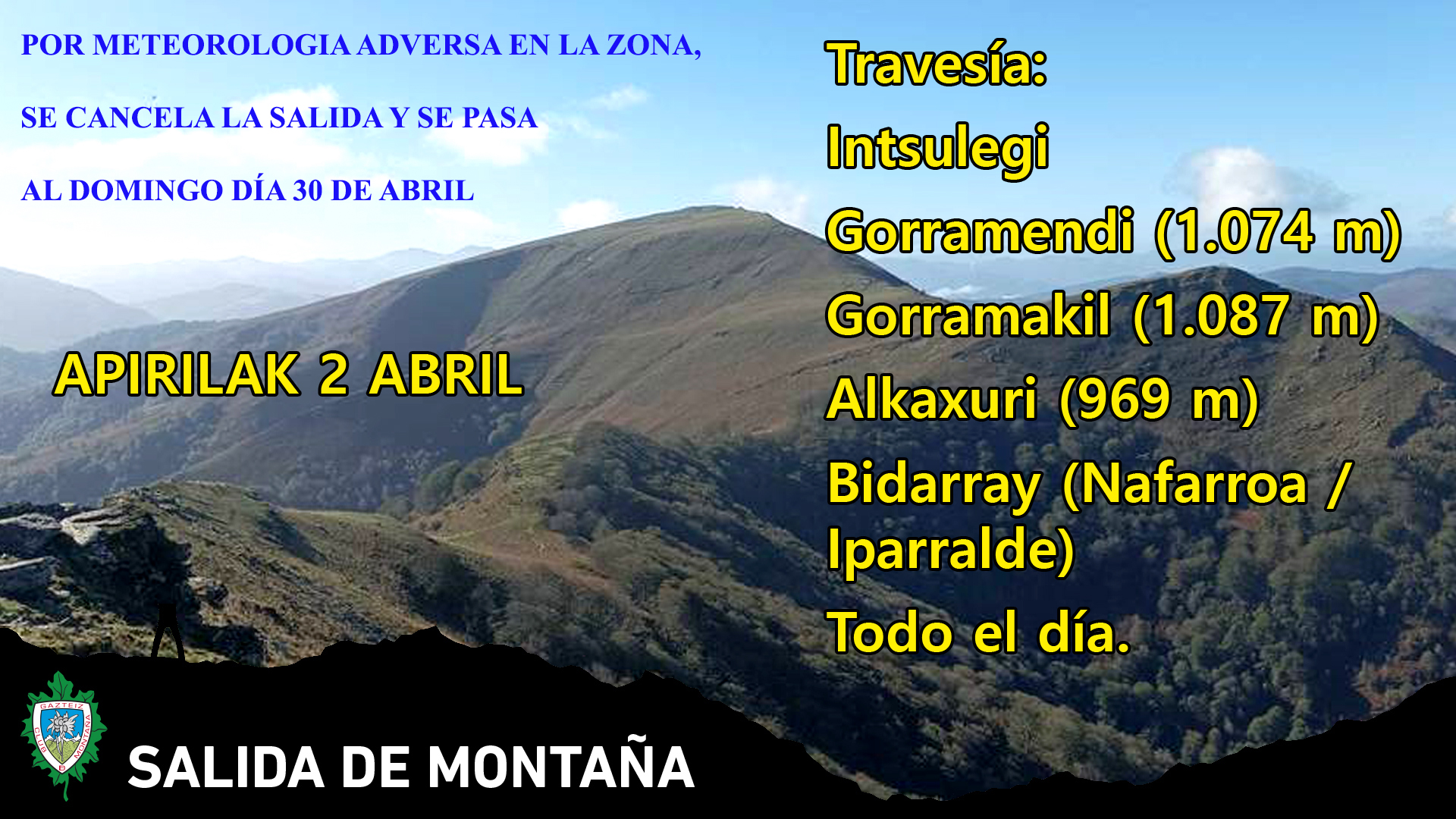 Foto  Travesía - Intsulegi - Gorramendi (1.074 m) - Gorramakil (1.087 m) - Alkaxuri - Irubelakaskoa (969 m) - Bidarrai. (Iparralde / Nafarroa) -  Todo el día