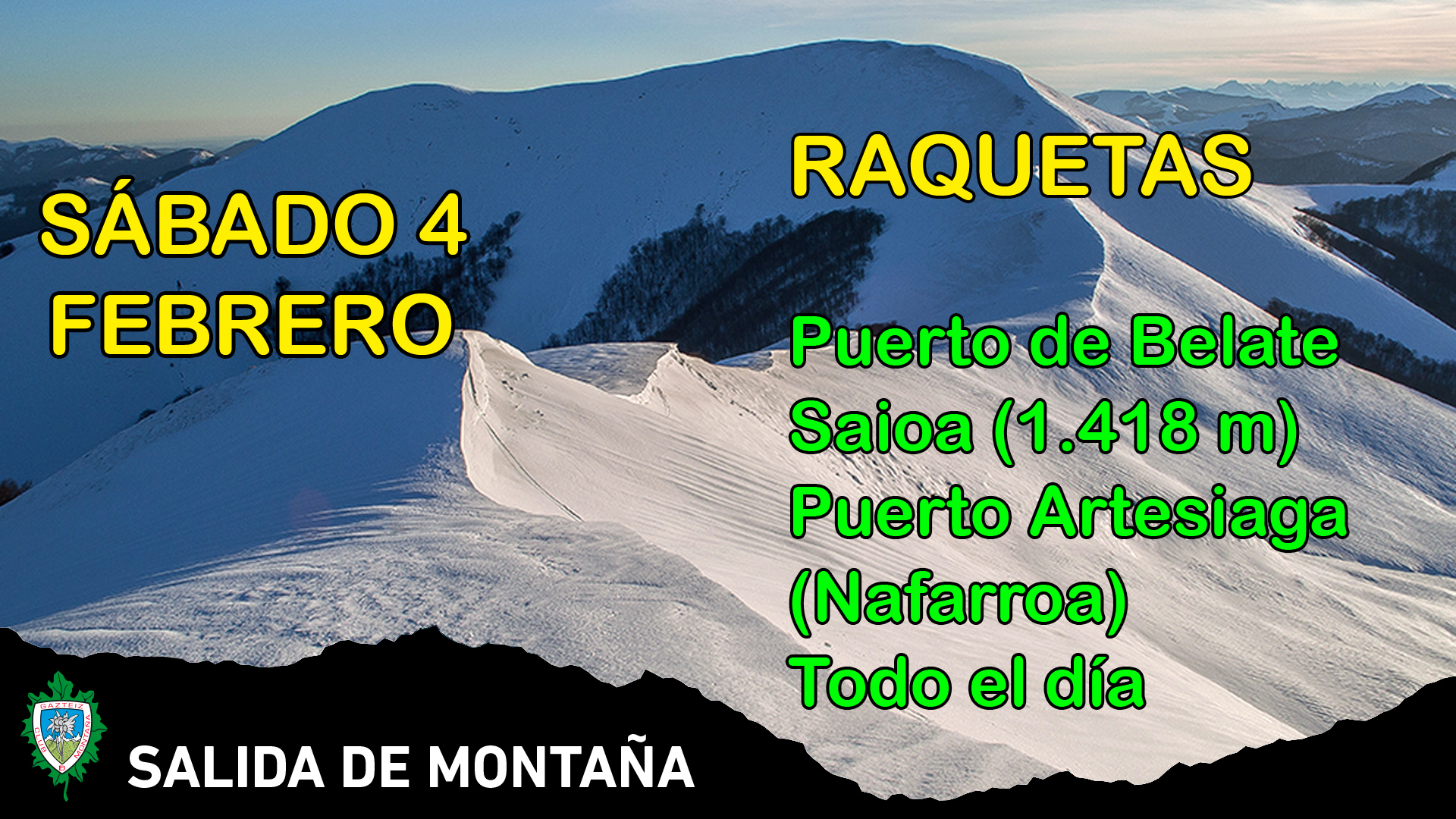 Foto Salida de RAQUETAS al SAIOA