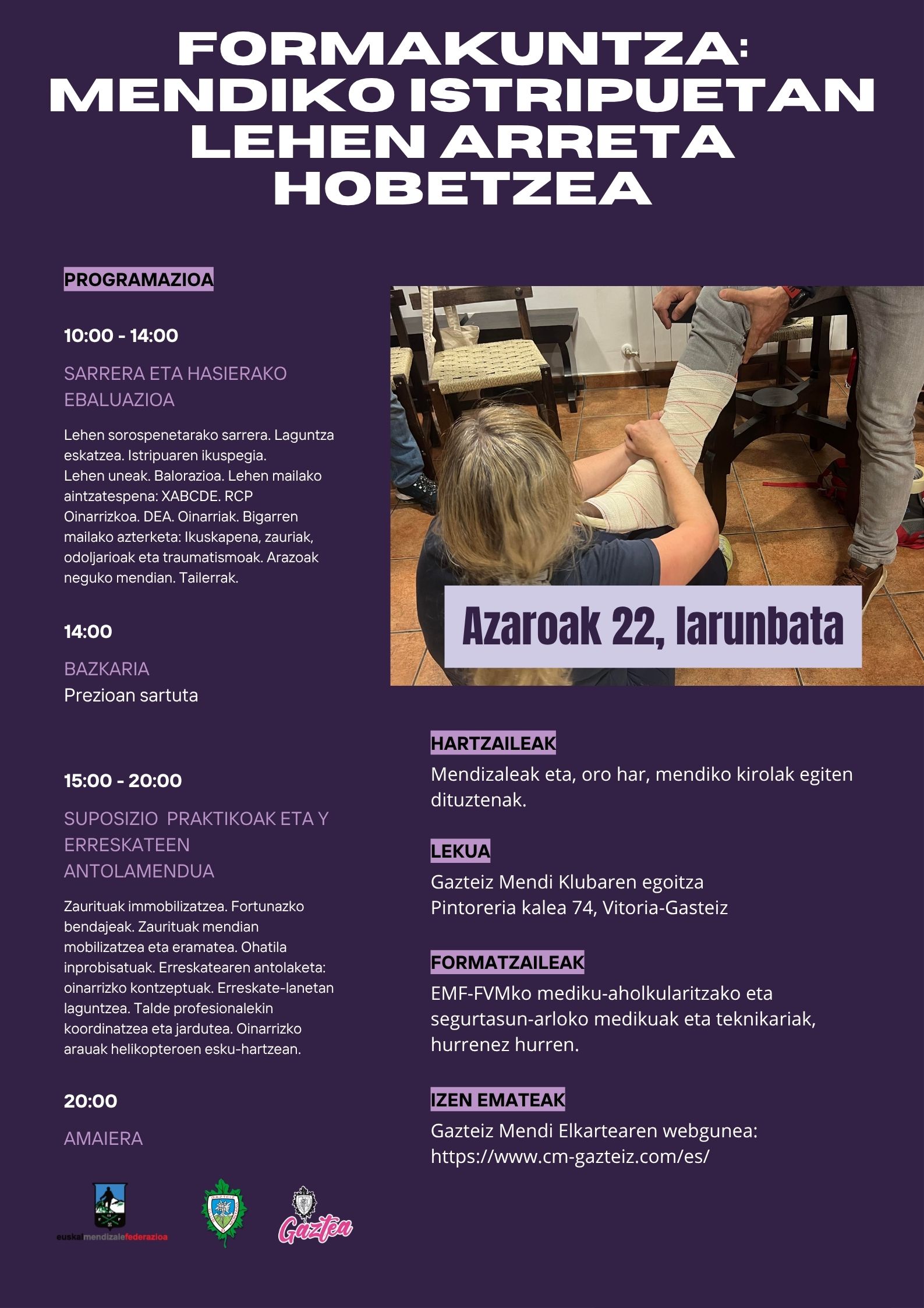 Foto Formación: Mejora de la primera atención en accidentes de montaña