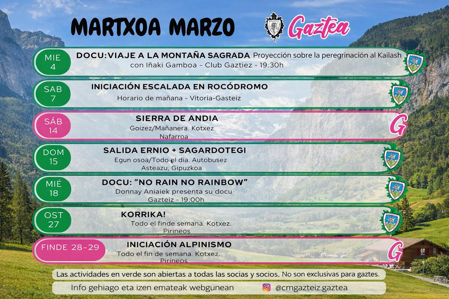 Foto Gazte: Actividades de marzo