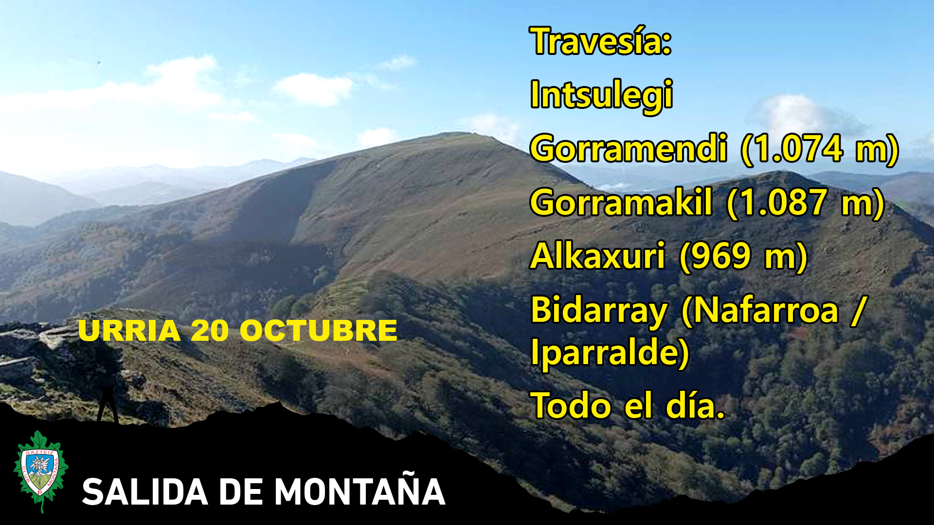 Foto Travesía Itxulegi- Gorramendi (1074)- Gorramakil (1087)- Alkaxuri Irubelakaskoa (965)-  Bidarrai (Nafarroa Iparralde) Todo el día