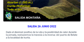 CAMBIO:Travesía Pto. Belate-- Gaztzaga(1291)-Okolin(13559)-Saioa(1419)- Abartan-Irurita (Nafarroa) Todo el día