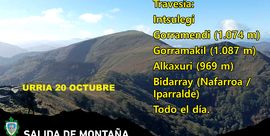 Travesía Itxulegi- Gorramendi (1074)- Gorramakil (1087)- Alkaxuri Irubelakaskoa (965)-  Bidarrai (Nafarroa Iparralde) Todo el día