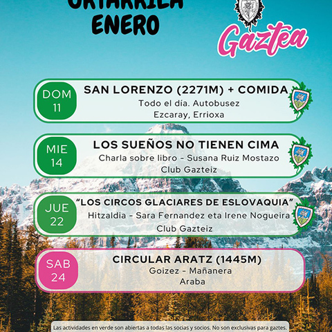 Gazteak- Actividades de enero