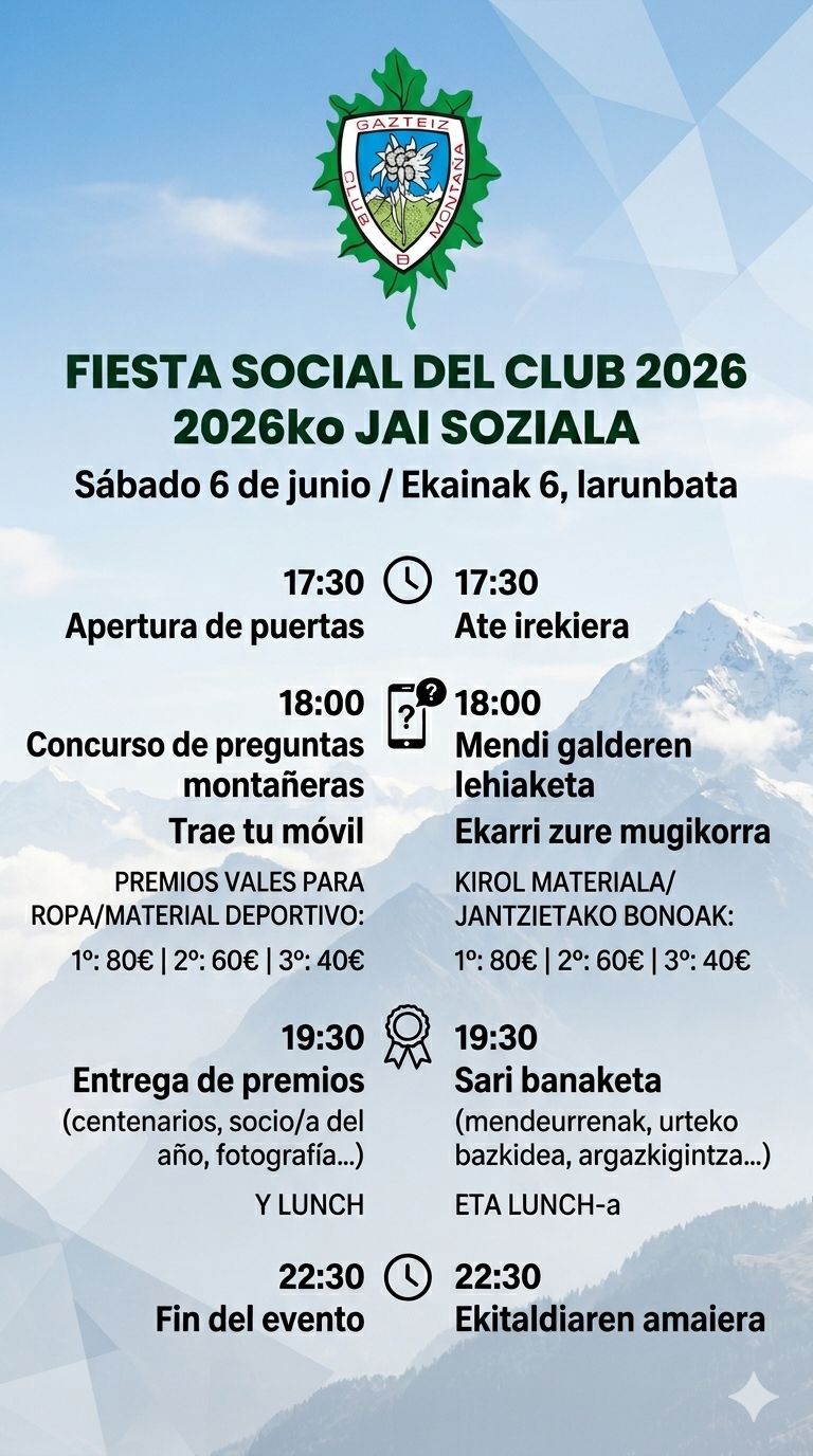 Foto FIESTA SOCIAL DEL CLUB 2026 ko JAI SOZIALA